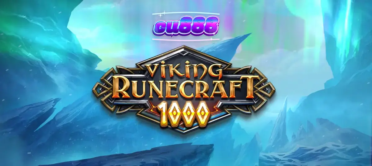 Visual atmosferik Viking Runecraft 1000 dengan latar belakang mitologi Nordik dan grid slot.